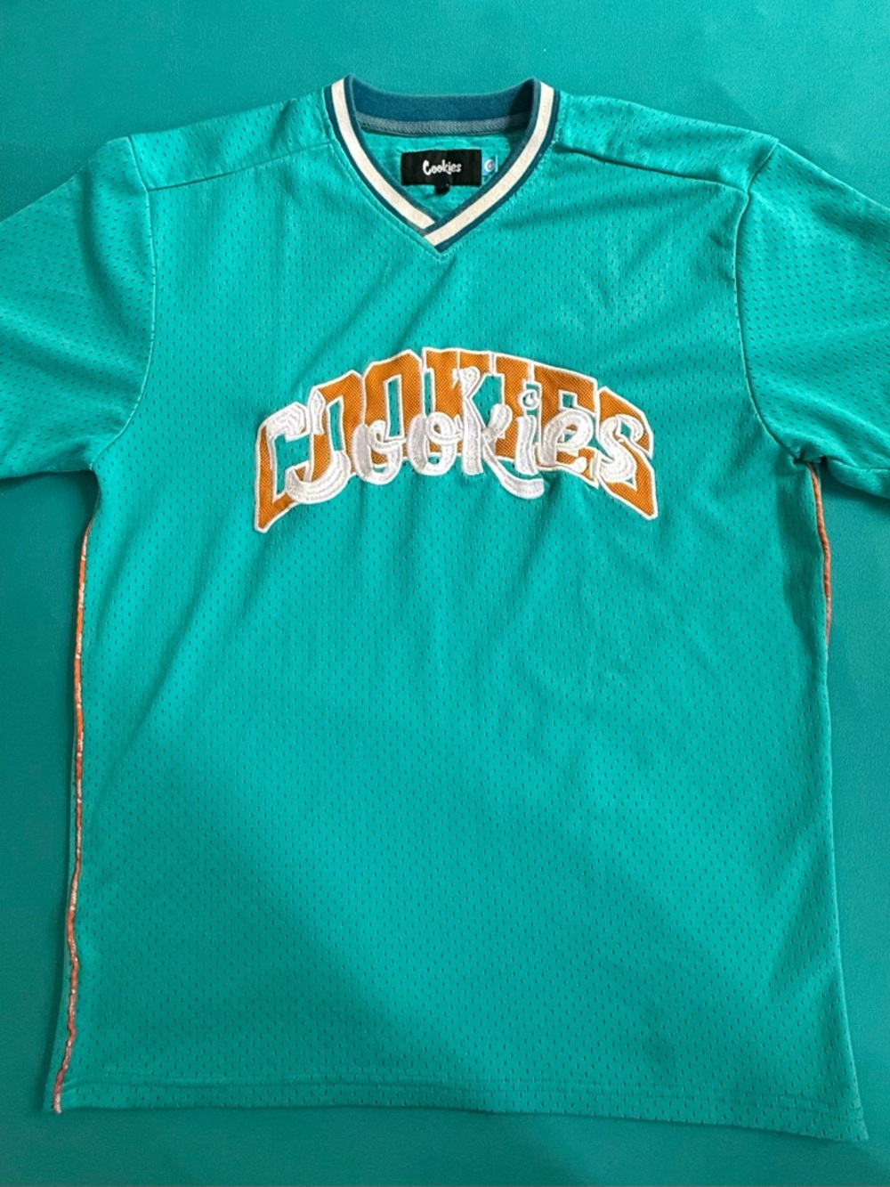 Cookies Men's Teal Mesh Jersey with Script Logo